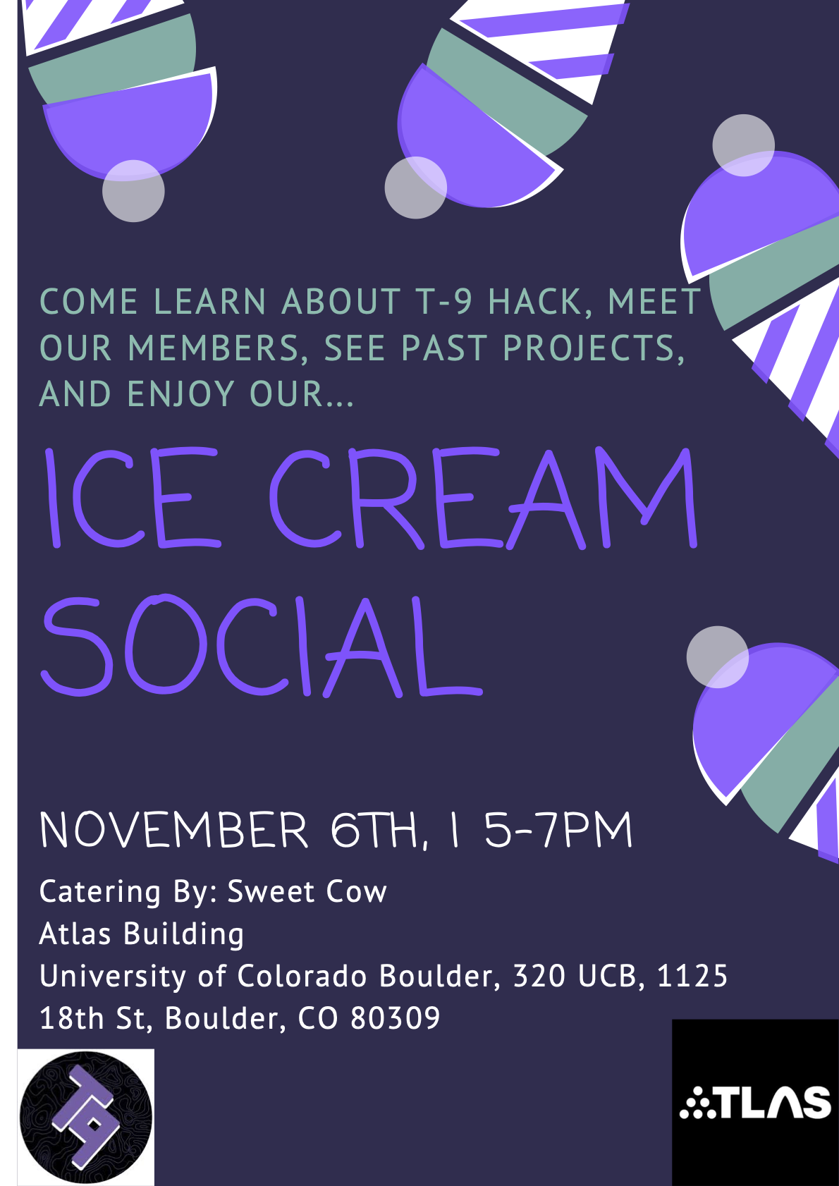 Ice Cream Social November 13th, 5-7PM, Atlas Building